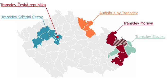 Transdev ČR mapa