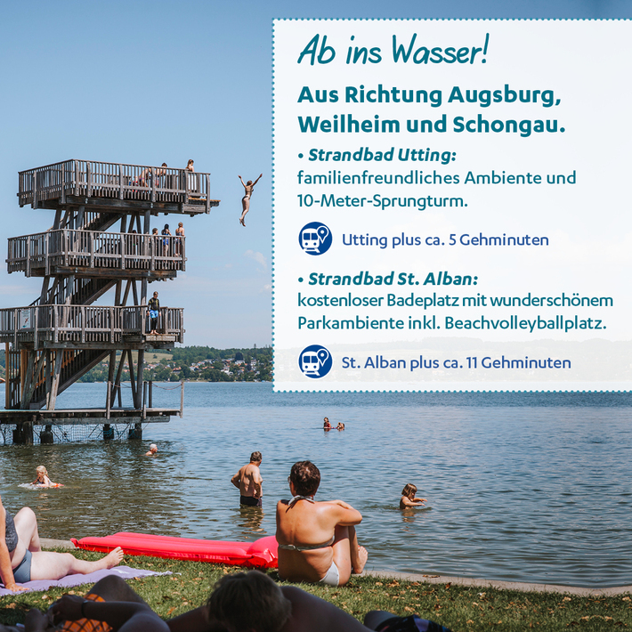 Ab ins Wasser aus Richtung Augsburg, Weilheim und Schongau