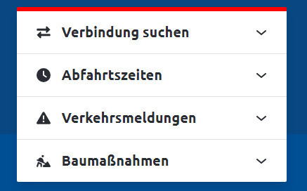 Dieses Fenster auf der Startseite unserer Webseite ist die schnellste Möglichkeit, sich über Baustellen und auch andere Störungen zu informieren.