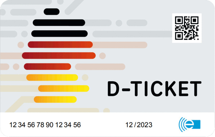 eTicket Chipkarte für das D-Ticket mit dem Logo für das Deutschlandticket 