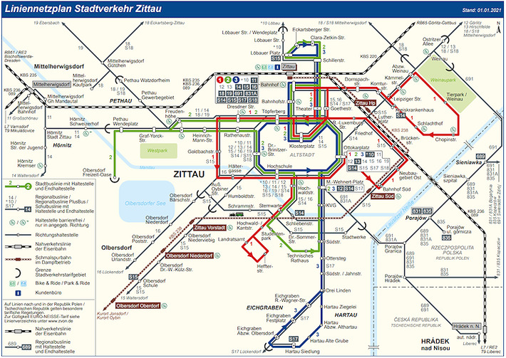 Netzplan Stadtverkehr Zittau