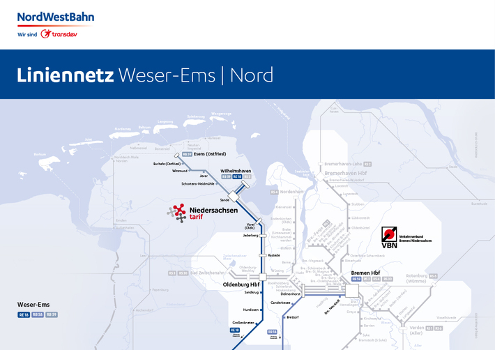 Liniennetz Weser-Ems - Nord