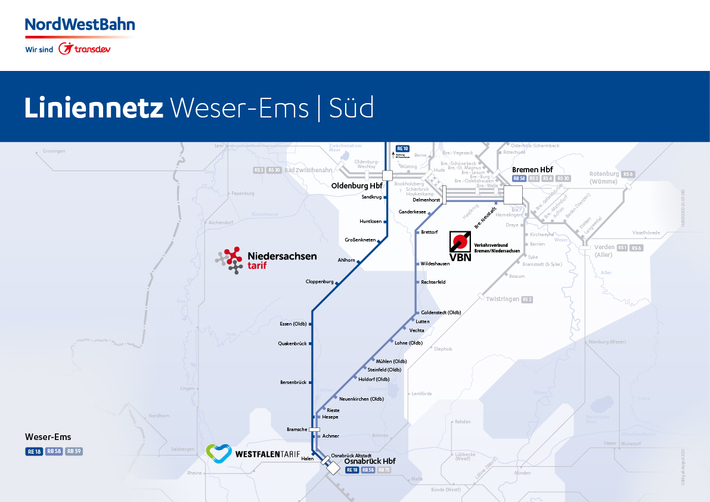Liniennetz Weser-Ems - Süd