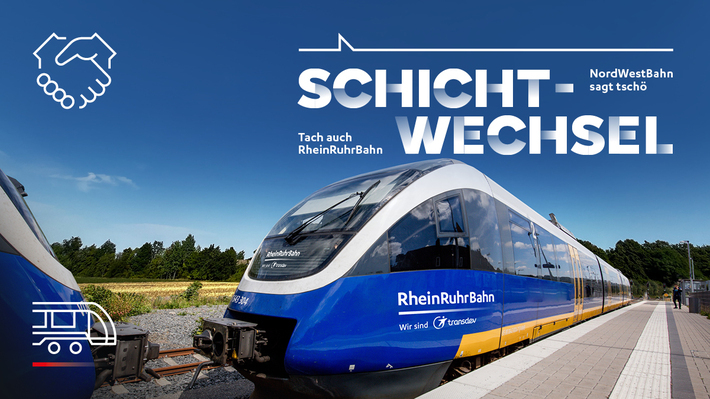 RheinRuhrBahn löst NordWestBahn am Niederrhein, im Ruhrgebiet und im Münsterland ab