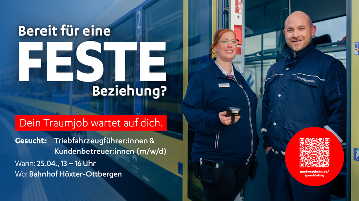 Die NordWestBahn lädt zum Speeddating nach Höxter-Ottbergen ein