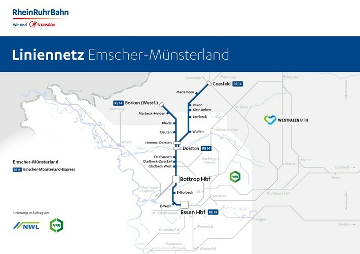 Die RheinRuhrBahn unterwegs am Niederrhein, an der Ruhr und im Münsterland