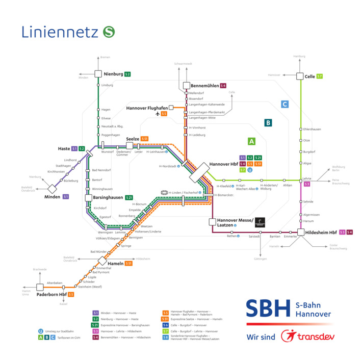 11.1. - 19.1. Entfall S3 zw. Hannover HBF-Lehrte, Entfall S6 komplett