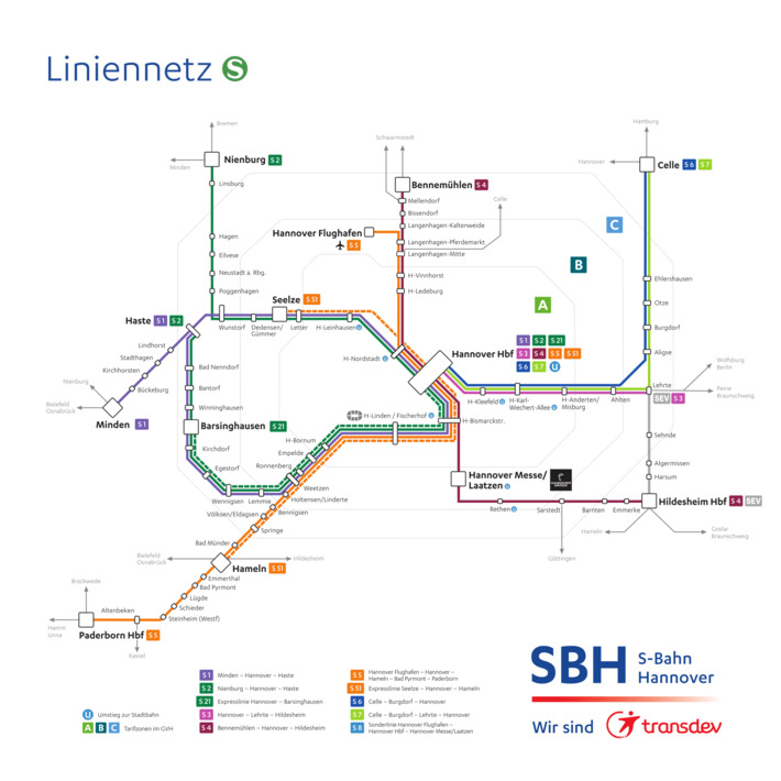 7.2.-14.2. Entfall S3 zw. Lehrte-Hildesheim, S6 Entfall komplett