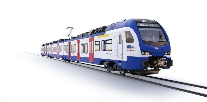 Transdev Hannover GmbH will use modern Stadler Flirt vehicles to bring its passengers in the Hannover region safely and comfortably to their destination. Graphic: Stadler