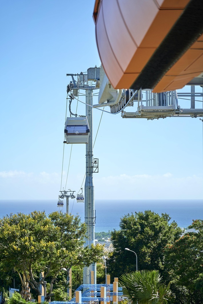 Seilbahn in La Réunion, Frankreich