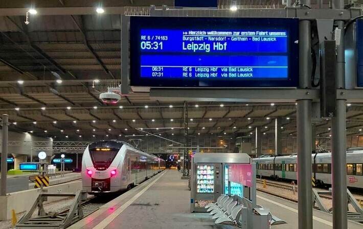 Anzeige Abfahrt nach Leipzig Hauptbahnhof