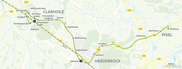 Verlauf Linie 74