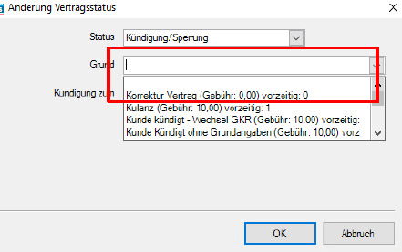 Löschen von Verträgen
